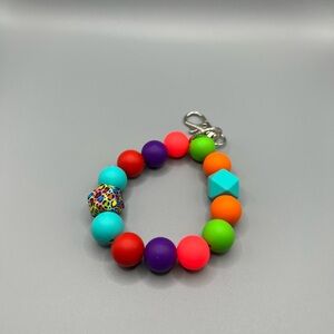 Colorful Beaded Keychain Bracelet - Handmade K0239C